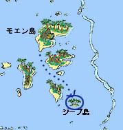 モエン島からジープ島までの略図
